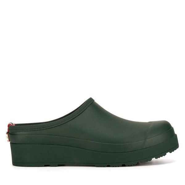 Klapki Hunter. Zielone klapki damskie Hunter, bez wzorów, bez obcasa, bez zapięcia. Za 249.99 zł.