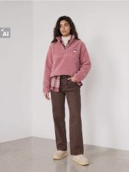 Bluza oversize half zip z kieszeniami na zamek - fioletowy. Fioletowe bluzy damskie Sinsay, l, bez wzorów, bez kaptura. Za 59.99 zł.