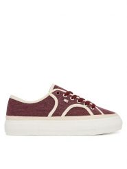 Tommy Hilfiger Tenisówki Platform Vulc Sneaker Piping FW0FW09394 Bordowy. Czerwone trampki damskie Tommy Hilfiger, bez wzorów, z materiału, bez zapięcia. Za 409.99 zł.