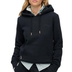 Bluza damska z kapturem Superdry Essential Logo Emb Hb. Niebieskie bluzy damskie Superdry, m, bez wzorów, z bawełny, z kapturem. Za 290.75 zł.