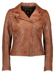 HIS Skórzana kurtka w kolorze janobrązowym rozmiar: 42. Brązowe kurtki damskie HIS, bez wzorów, ze skóry, bez kaptura. Za 483.17 zł.