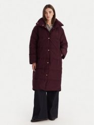 Tommy Hilfiger Płaszcz zimowy WW0WW47279 Bordowy Relaxed Fit. Czerwone płaszcze damskie Tommy Hilfiger, na zimę, s, bez wzorów, z puchu, bez kaptura. Za 1,499.00 zł.