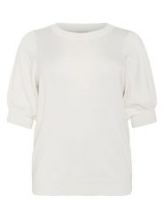 KAFFE curve Sweter w kolorze kremowym rozmiar: XL. Brązowe swetry klasyczne damskie KAFFE curve, xl, bez kołnierzyka. Za 83.03 zł.