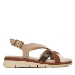 Sandały Ara. Brązowe sandały damskie Ara, bez wzorów, bez obcasa, na płaskiej podeszwie, bez zapięcia. Za 429.99 zł.