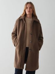 OPUS Płaszcz pluszowy "Heddy" w kolorze brązowym rozmiar: 42. Brązowe płaszcze damskie Opus, bez wzorów, bez kaptura. Za 260.99 zł.