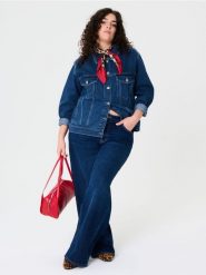 Jeansy wide leg high waist - granatowy. Niebieskie jeansy damskie Sinsay, z podwyższonym stanem. Za 59.99 zł.