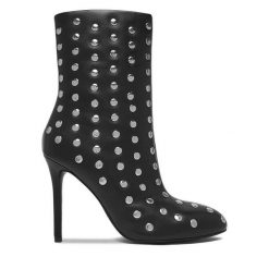 Botki Eva Minge. Czarne botki damskie Eva Minge, bez obcasa, na szpilce, bez zapięcia. Za 549.99 zł.