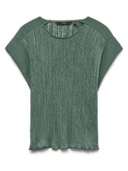 Vero Moda Bluzka w kolorze zielonym rozmiar: XL. Zielone bluzki damskie Vero Moda, xl, bez wzorów, bez kołnierzyka, bez ramiączek. Za 109.95 zł.