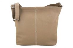 Listonoszki damskie skórzane - Barberini's - Beżowe. Brązowe shopper bag Barberinis, bez wzorów, ze skóry, duże, bez dodatków. Za 199.99 zł.
