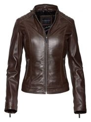 Bugatti Skórzana kurtka w kolorze brązowym rozmiar: 40. Brązowe kurtki damskie Bugatti, bez wzorów, z materiału, bez kaptura. Za 739.99 zł.