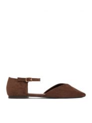 DeeZee Baleriny CEO-JD-J-18 Brązowy. Brązowe balerinki damskie DeeZee, bez wzorów, z materiału. Za 119.99 zł.