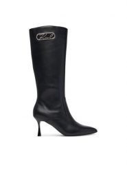KARL LAGERFELD Kozaki Sienna KL32770 Czarny. Czarne kozaki damskie KARL LAGERFELD, ze skóry, bez obcasa, na szpilce, bez zapięcia. Za 1,429.00 zł.