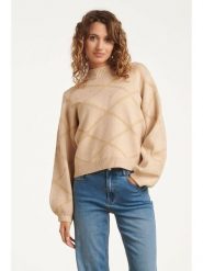Smashed Lemon Sweter w kolorze beżowym rozmiar: XS. Brązowe swetry klasyczne damskie Smashed Lemon, xs, bez kołnierzyka. Za 126.99 zł.