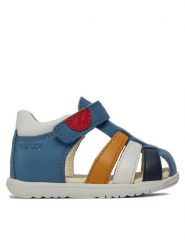 Geox Sandały B Sandal Macchia Boy B254VA 085BC C4435 Granatowy. Niebieskie sandały chłopięce Geox, ze skóry, bez zapięcia. Za 259.99 zł.