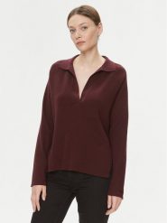 Calvin Klein Sweter Essential K20K206019 Bordowy Relaxed Fit. Czerwone swetry klasyczne damskie Calvin Klein, xs, z syntetyku, bez kołnierzyka. Za 379.99 zł.