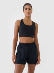 4F Spodenki treningowe szybkoschnące damskie - czarne XS. Czarne spodenki sportowe damskie 4F, s, bez wzorów, z dzianiny, z podwyższonym stanem, na fitness i siłownię. Za 99.99 zł.
