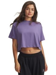 Under Armour Koszulka w kolorze fioletowym rozmiar: M. Różowe bluzki damskie Under Armour, m, bez wzorów, bez kołnierzyka, bez ramiączek. Za 69.95 zł.