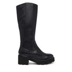 Kozaki Josef Seibel. Czarne kozaki damskie Josef Seibel, bez obcasa, na słupku, bez zapięcia. Za 649.99 zł.