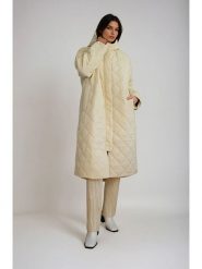 Monki Płaszcz pikowany w kolorze beżowym rozmiar: M. Brązowe płaszcze damskie Monki, m, bez wzorów, bez kaptura. Za 113.99 zł.