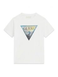 Guess T-Shirt L6GI25 K8HM4 Biały Regular Fit. Białe t-shirty i koszulki chłopięce Guess, z aplikacjami, z bawełny, bez kołnierzyka, bez ramiączek. Za 114.99 zł.