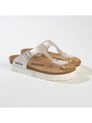 BACKSUN Japonki "Alghero" w kolorze srebrnym rozmiar: 41. Szare klapki damskie Backsun, bez wzorów, z materiału, z otwartym noskiem, bez obcasa, na platformie, bez zapięcia. Za 180.49 zł.