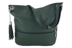 Shopperka skórzana BARBERINI'S c. zielona 163-42. Zielone torebki klasyczne damskie Barberinis, ze skóry, na ramię, bez dodatków. Za 249.99 zł.