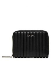 Calvin Klein Portfel Mini Line Quilt Md Zip Around K60K613064 Czarny. Czarne portfele damskie Calvin Klein, bez wzorów, ze skóry. Za 189.99 zł.
