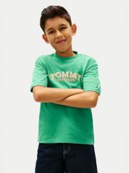 Tommy Hilfiger T-Shirt KB0KB10267 Zielony Regular Fit. Zielone t-shirty i koszulki chłopięce Tommy Hilfiger, bez wzorów, z bawełny, bez kołnierzyka, bez ramiączek. Za 129.99 zł.