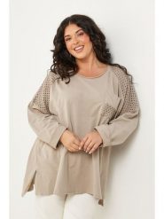 Curvy Lady Koszulka w kolorze beżowym rozmiar: 40/42. Brązowe koszulki damskie Curvy Lady, bez wzorów, bez kołnierzyka, bez ramiączek. Za 165.71 zł.