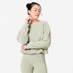Bluza do jogi damska Kimjaly cocoon. Zielone bluzy damskie KIMJALY, na zimę, s, bez wzorów, z bawełny, bez kaptura. Za 129.99 zł.