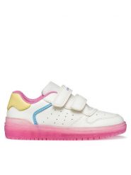 Geox Sneakersy J Washiba Girl J45HXB 0003W C1364 S Biały. Białe buty sportowe dziewczęce Geox, bez wzorów, ze skóry, bez zapięcia. Za 229.99 zł.