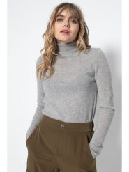 Perfect Cashmere Kaszmirowy golf "Ashley" w kolorze jasnoszarym rozmiar: M. Szare golfy damskie Perfect Cashmere, m, bez wzorów, z kaszmiru, bez ramiączek. Za 225.05 zł.