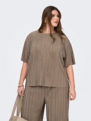 ONLY Carmakoma Bluzka "Ravenna" w kolorze szarobrązowym rozmiar: XL-54. Brązowe bluzki damskie Only Carmakoma, xl, bez wzorów, bez kołnierzyka, bez ramiączek. Za 69.99 zł.