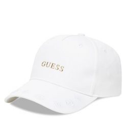 Czapka z daszkiem Guess. Białe czapki z daszkiem damskie Guess, z aplikacjami. Za 119.99 zł.