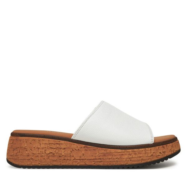 Klapki Gabor. Białe klapki damskie Gabor, bez wzorów, bez obcasa, bez zapięcia. Za 529.99 zł.