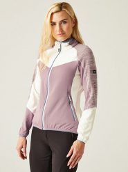 Regatta Kurtka polarowa "Hepley II" w kolorze fioletowo-białym rozmiar: 38. Białe kurtki damskie Regatta, bez wzorów, z materiału, bez kaptura. Za 117.95 zł.