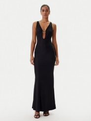 Guess Sukienka wieczorowa O6RK02 KCDE0 Czarny Regular Fit. Czarne sukienki damskie Guess, z aplikacjami, z syntetyku, wizytowe, bez ramiączek. Za 399.99 zł.