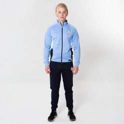 Dres piłkarski dla dorosłych Manchester City. Niebieskie kombinezony damskie MANCHESTER CITY, m, bez wzorów, z dresówki, sportowe, bez kołnierzyka, bez ramiączek. Za 239.99 zł.