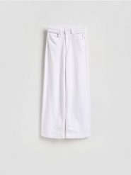 Jeansy wide leg z wysokim stanem - biały. Białe jeansy damskie Reserved, z podwyższonym stanem. Za 139.99 zł.