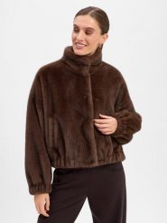 Weekend Max Mara kurtka ze sztucznego futra Kobiety Sztuczne włókno brązowy, 38. Brązowe kurtki damskie Weekend Max Mara, bez wzorów, z futra, bez kaptura. Za 2,099.95 zł.