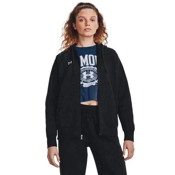 Bluza damska Under Armour Rival Fleece FZ Hoodie. Czarne bluzy damskie Under Armour, bez wzorów, bez kaptura. Za 179.99 zł.