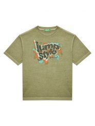 United Colors Of Benetton T-Shirt 3PCMC10N7 Zielony Regular Fit. Zielone t-shirty i koszulki chłopięce United Colors Of Benetton, bez wzorów, z bawełny, bez kołnierzyka, bez ramiączek. Za 49.99 zł.