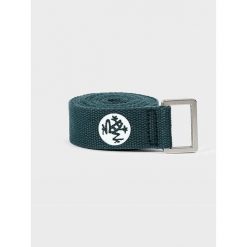Pasek do jogi Manduka Unfold 182 cm – Ekologiczny, głęboki odcień niebieskiego. Niebieskie paski damskie Manduka, bez wzorów, z bawełny. Za 79.99 zł.