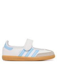 Adidas Baleriny Samba Jane C JQ9305 Biały. Białe baleriny dziewczęce Adidas, bez wzorów, ze skóry, bez obcasa, bez zapięcia. Za 239.99 zł.