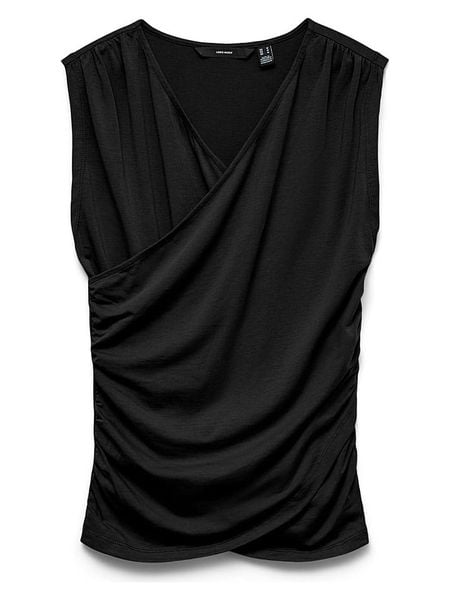 Vero Moda Bluzka w kolorze czarnym rozmiar: M. Czarne bluzki damskie Vero Moda, m, bez wzorów, bez kołnierzyka, bez ramiączek. Za 85.95 zł.