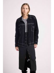 Maison Héritage Cashmere Kaszmirowa kurtka koszulowa w kolorze czarnym rozmiar: M/L. Czarne kurtki damskie Maison Héritage Cashmere, l, bez wzorów, z kaszmiru, bez kaptura. Za 900.49 zł.