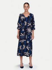 JDY Sukienka codzienna Anna 15349065 Granatowy Loose Fit. Niebieskie sukienki damskie JDY, bez wzorów, z bawełny, bez ramiączek. Za 129.99 zł.
