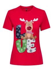 ONLY Koszulka w kolorze czerwonym rozmiar: XS. Czerwone koszulki damskie Only, xs, bez wzorów, z bawełny, bez kołnierzyka, bez ramiączek. Za 52.42 zł.