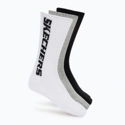 Skarpety SKECHERS Terry Crew 1/2 3. Czarne skarpetki damskie Skechers, bez wzorów, z materiału. Za 73.99 zł.