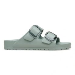 BIRKENSTOCK Arizona Big Buckle EVA Pure Sage Klapki damskie. Zielone klapki damskie Birkenstock, bez wzorów, bez obcasa, bez zapięcia. Za 269.99 zł.